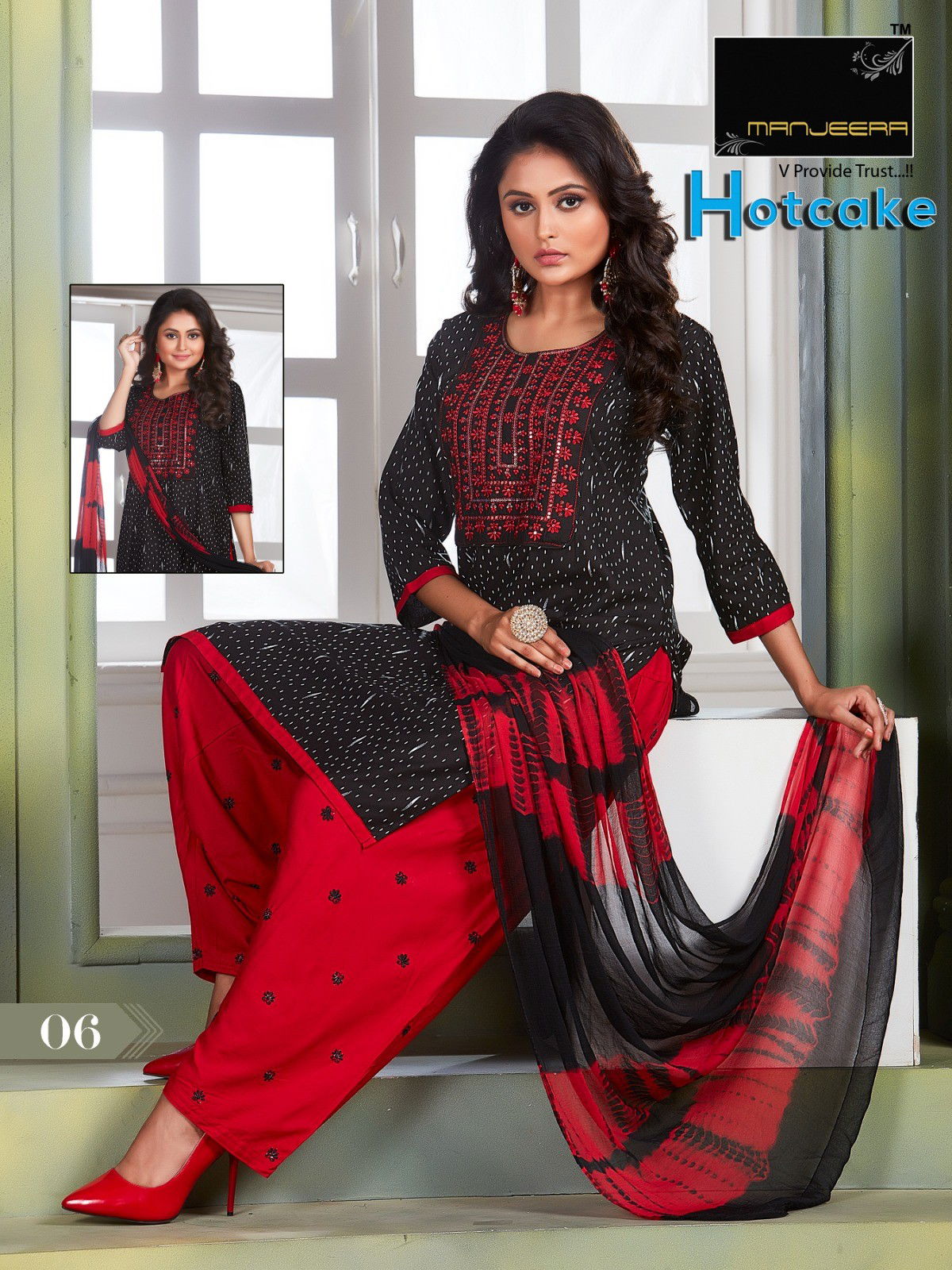 Manjeera Hotcake Printed Patiyala Readymade Suits
